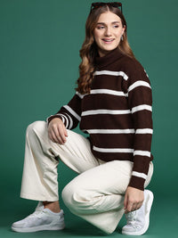DressBerry Turtle Neck Striped Sweater