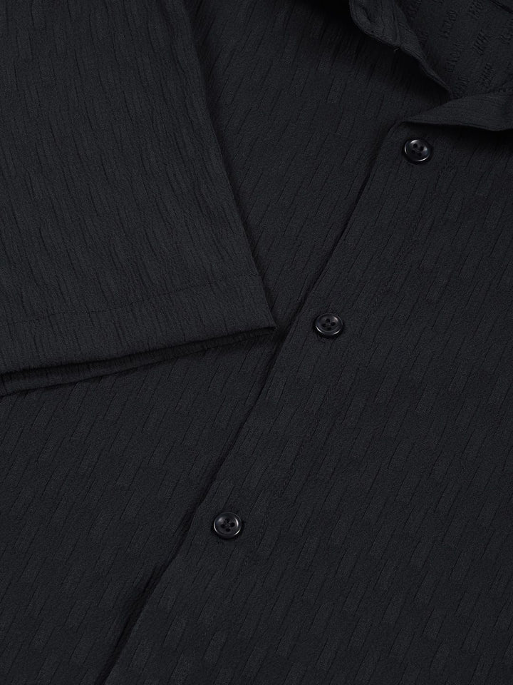 Thomas Scott Men Premium Spread Collar Textured Casual Shirt