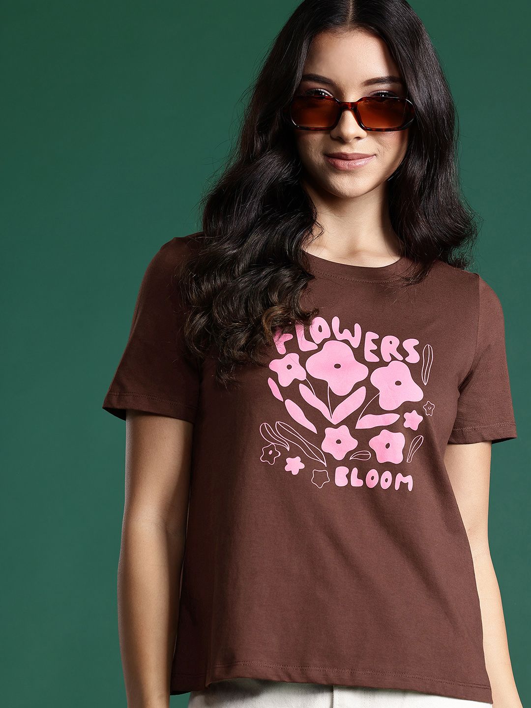 DressBerry Women Typography Printed Pure Cotton T-shirt