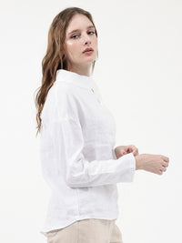 RAREISM Mandarin Collar Linen Top