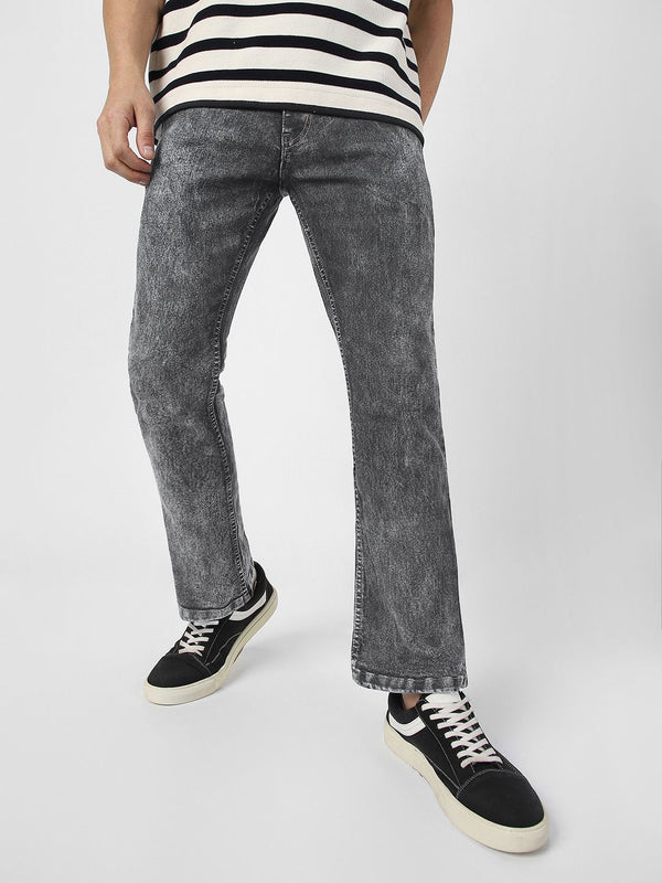 Urbano Fashion Men Bootcut Clean Look Heavy Fade Washed Stretchable Jeans