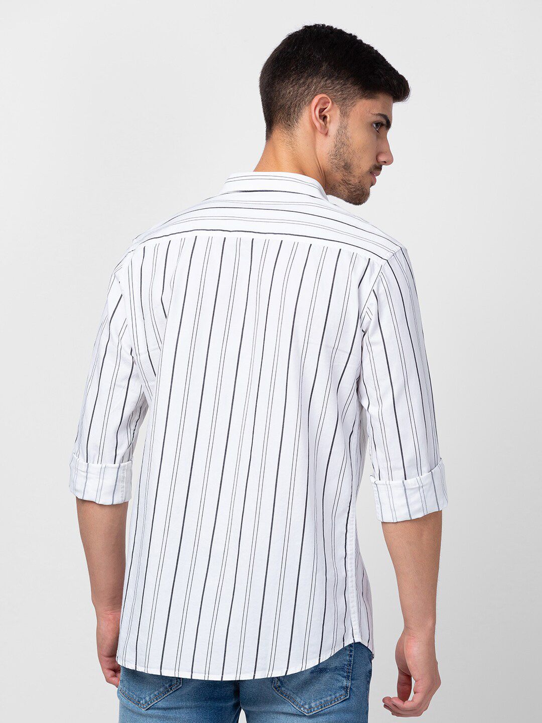 SPYKAR Men Slim Fit Striped Cotton Casual Shirt