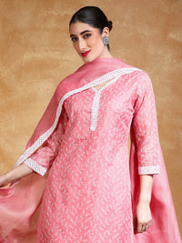 Varanga Women Floral Embroidered Regular Thread Work Kurta with Trousers & With Dupatta