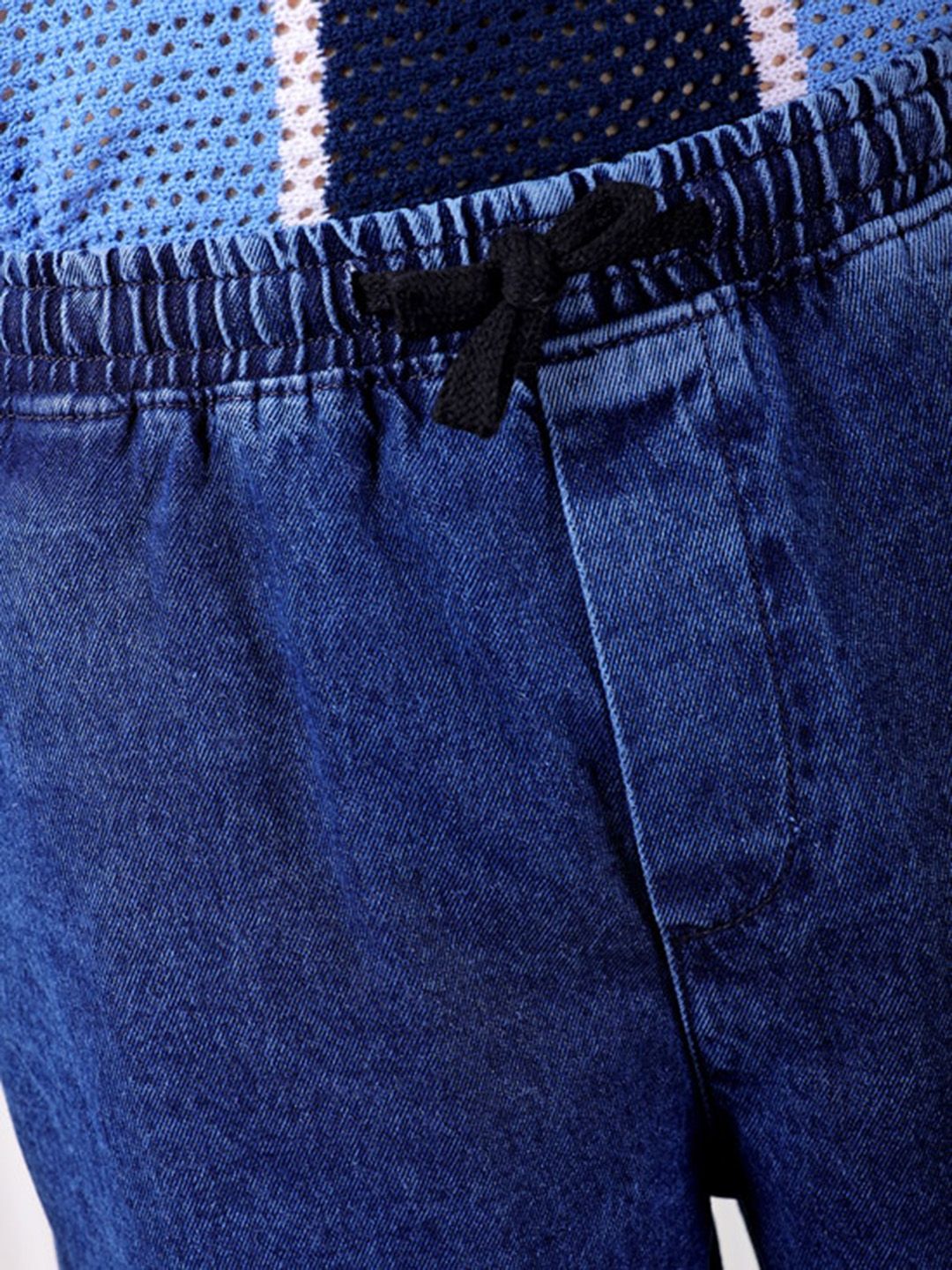 The Indian Garage Co Men Baggy Fit Cotton Elasticated Waist Jeans