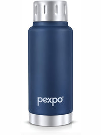 Pexpo Cameo Denim Blue Stainless Steel Double Wall Hot and Cold Flask Water Bottle 300ml