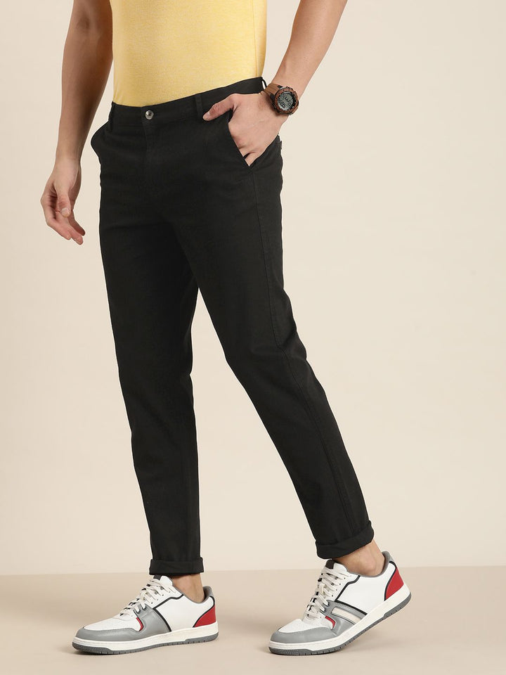 DILLINGER Men Solid Ankle-Length Chinos Trousers