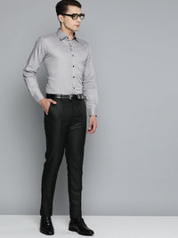 DENNISON Men Grey Smart Polka Dots Printed Formal Shirt
