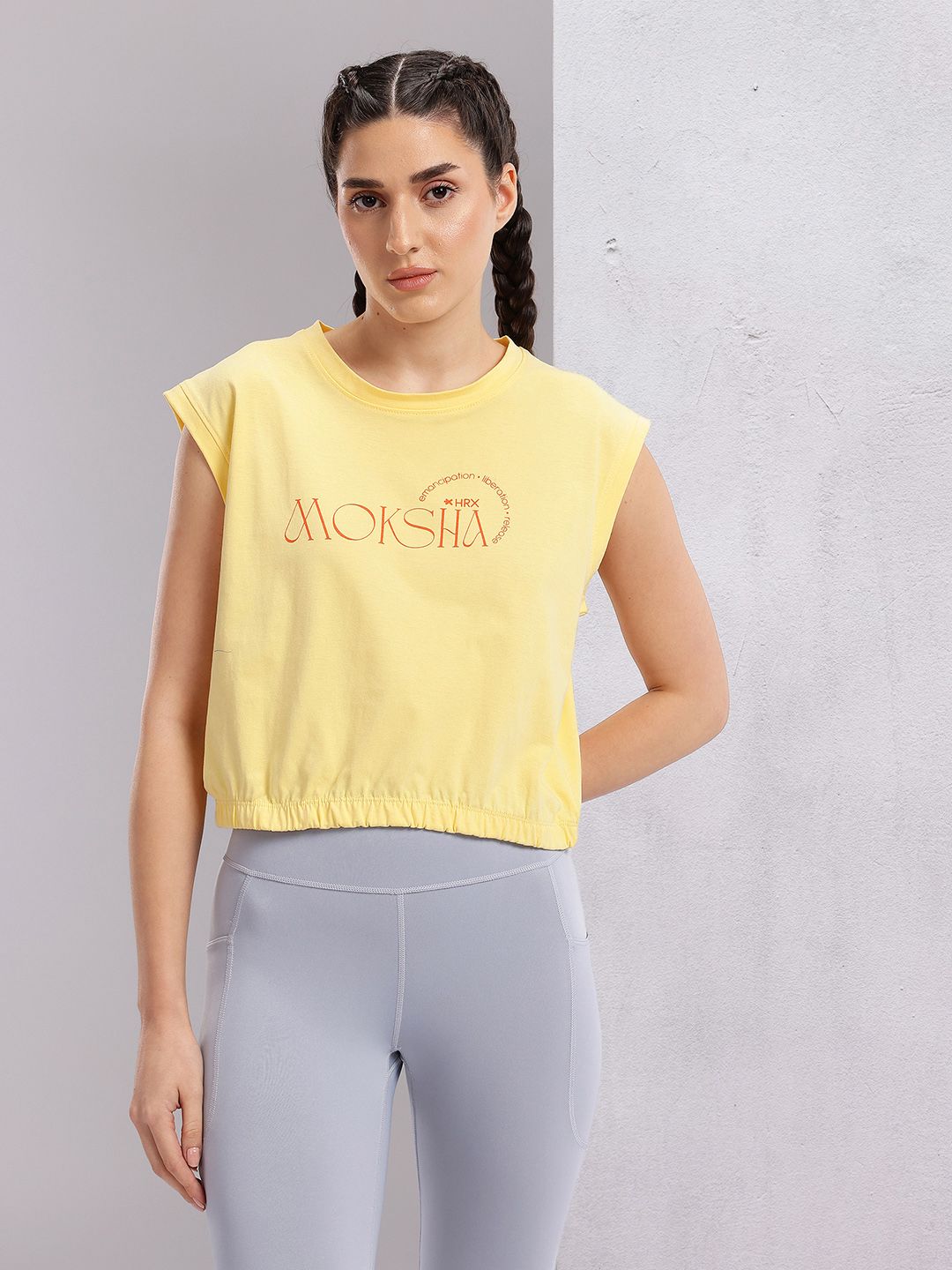 HRX by Hrithik Roshan Women Typography Printed Extended Sleeves Pure Cotton T-shirt