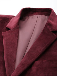House of Pataudi Notched Lapel Single-Breasted Velvet Finish Jashn Party Blazer