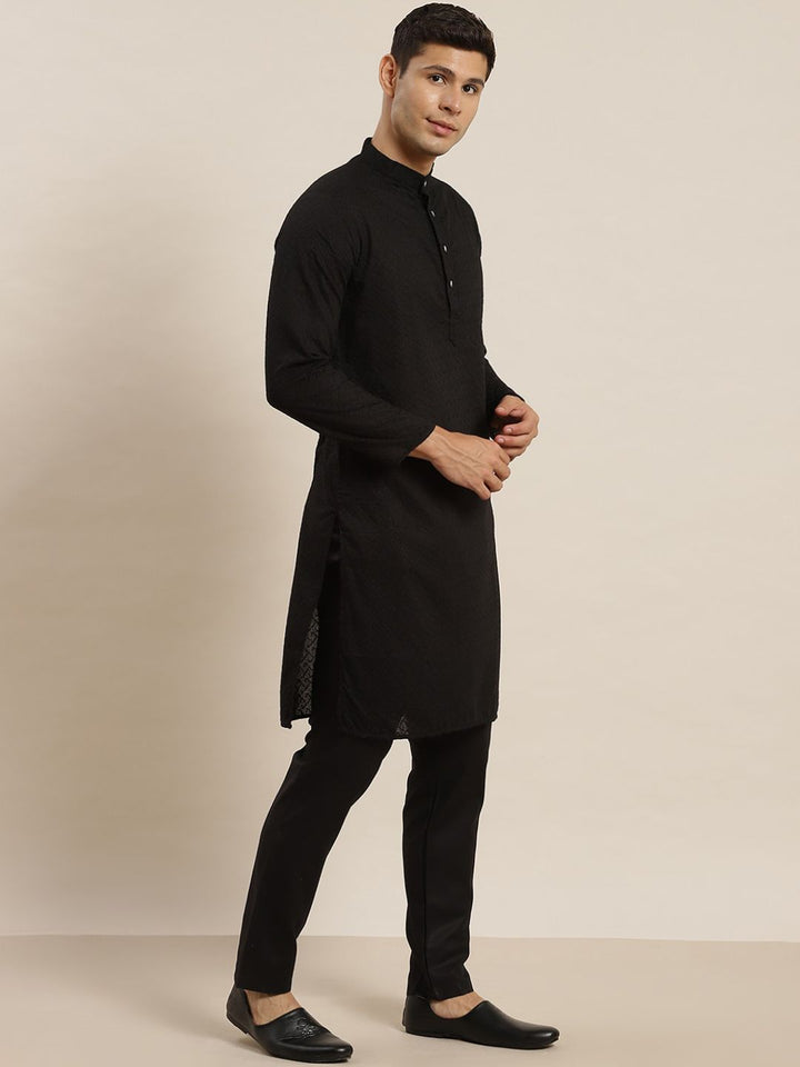 SOJANYA Mandarin Collar Regular Kurta With Churidar & Nehru Jacket