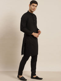 SOJANYA Mandarin Collar Regular Kurta With Churidar & Nehru Jacket