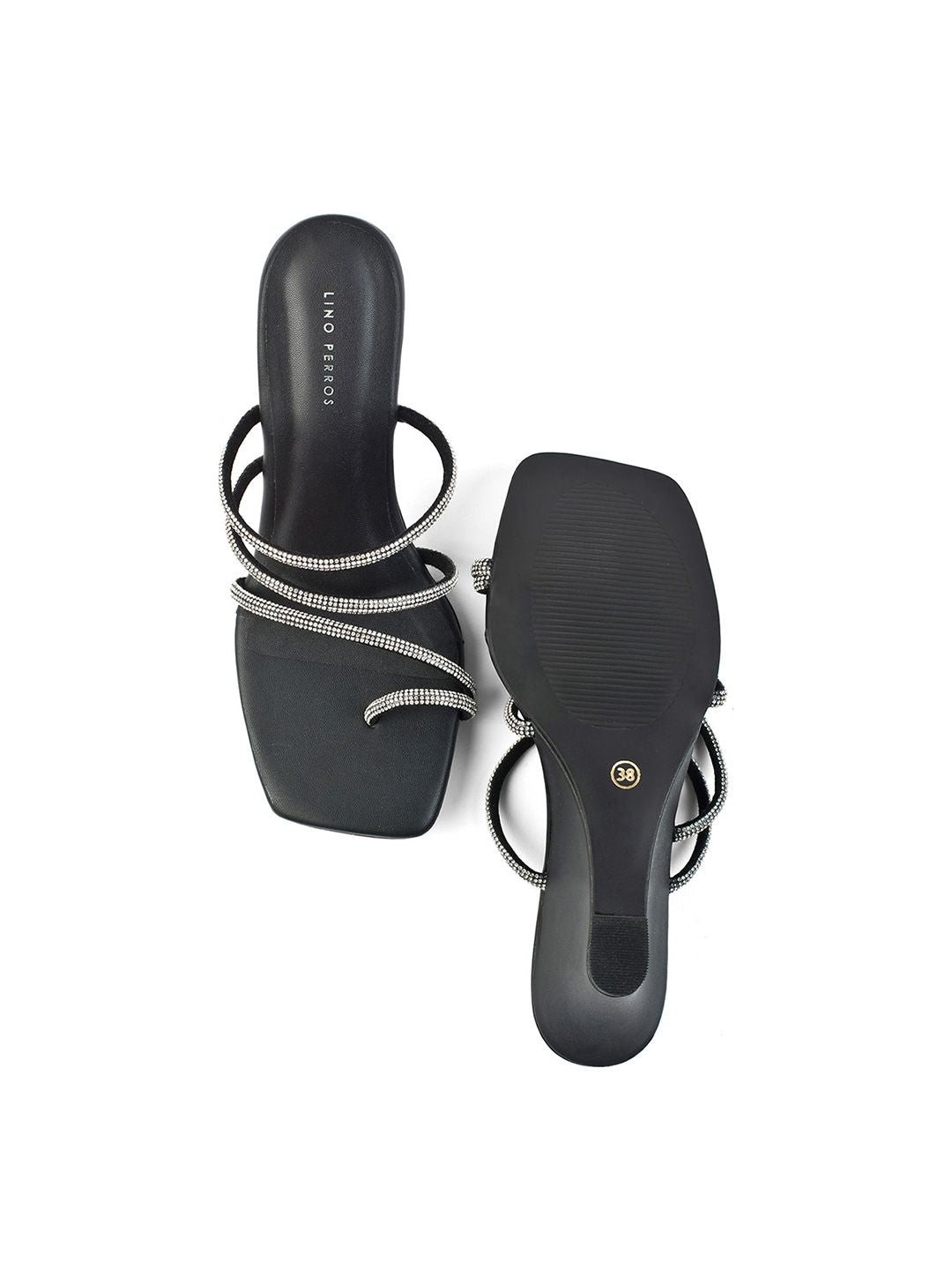 Lino Perros Embellished Open Toe Wedge Sandals