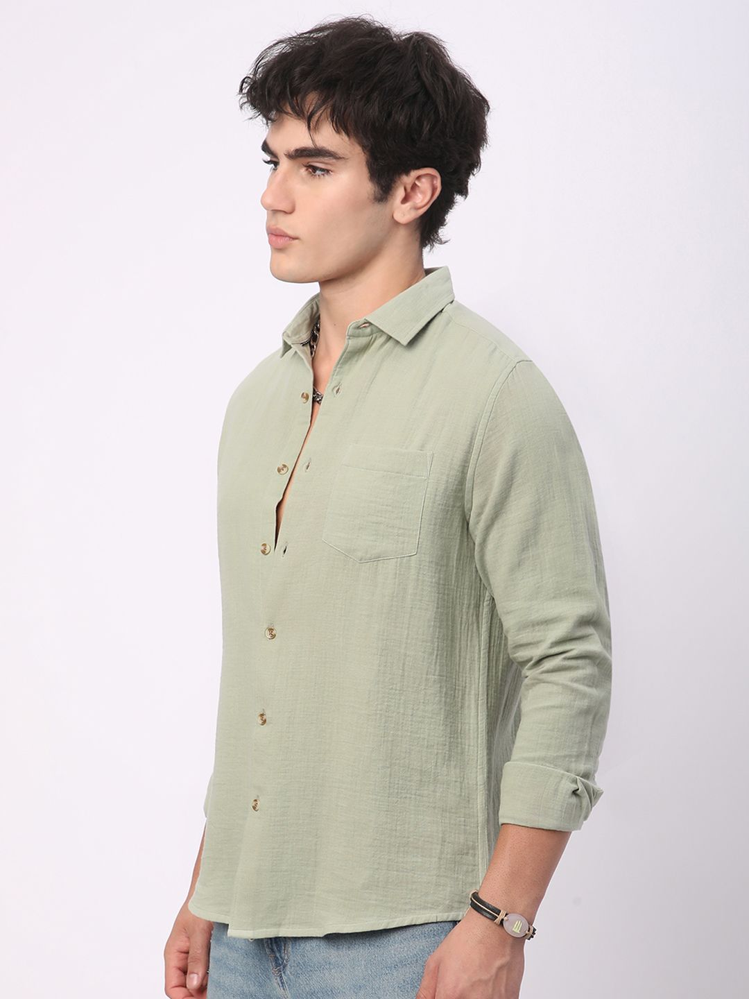 VASTRADO Men Classic Slim Fit Opaque Casual Shirt