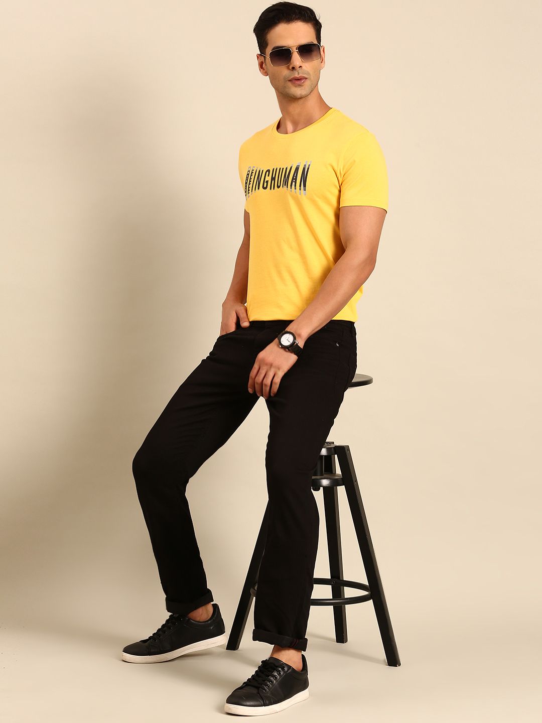 Being Human Typography Printed Pure Cotton T-shirt