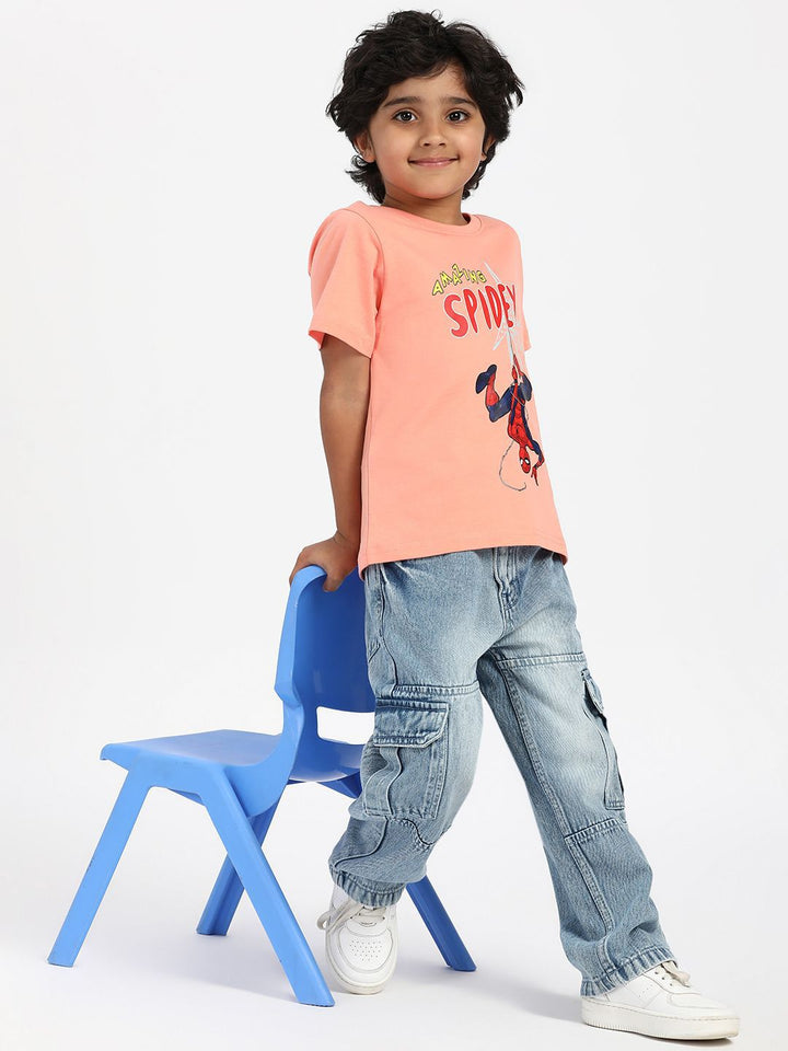 Nauti Nati Boys Graphic Printed Round Neck Cotton T-Shirt