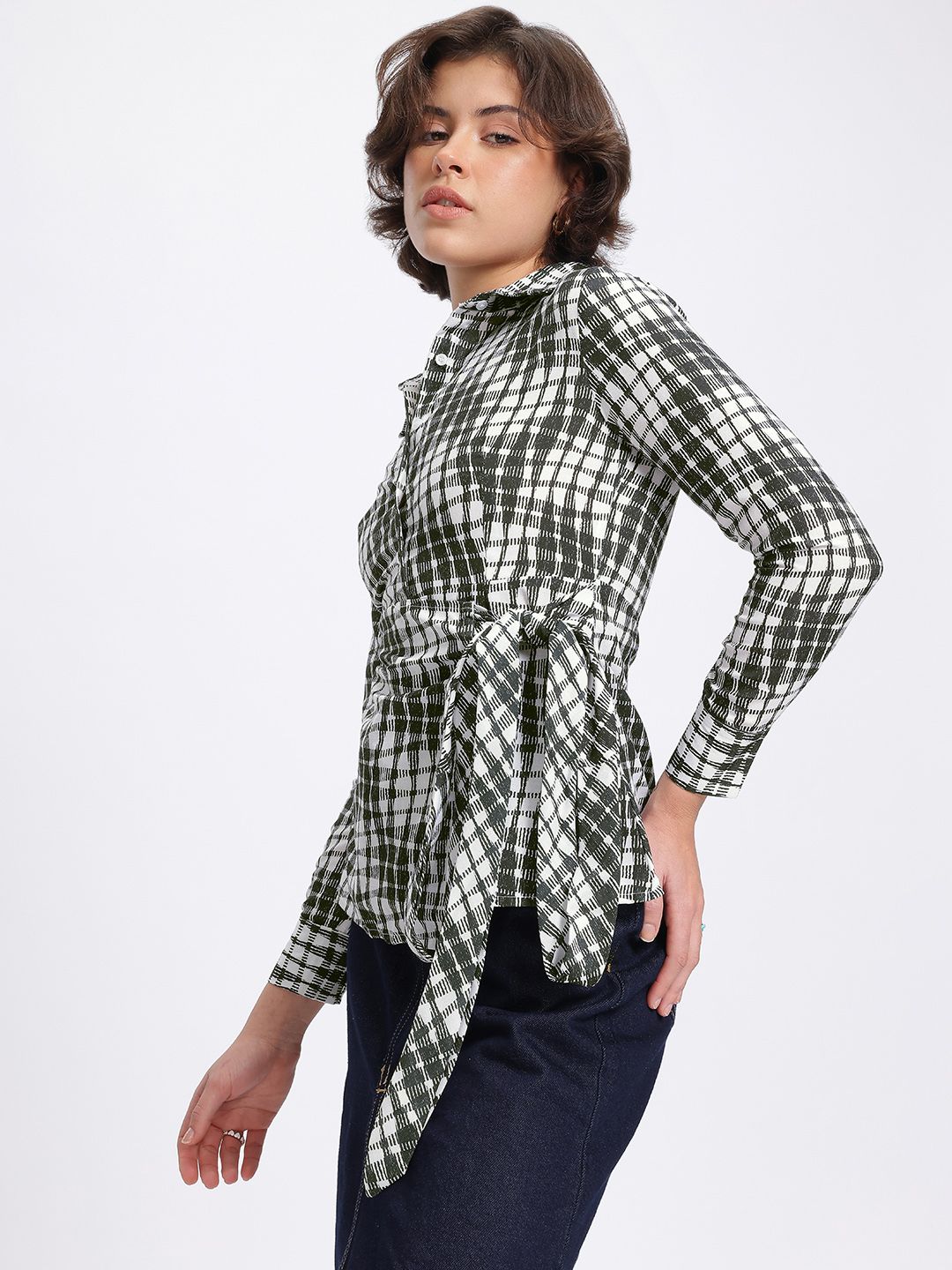 DressBerry Monochrome Magic Wrap-Style Top