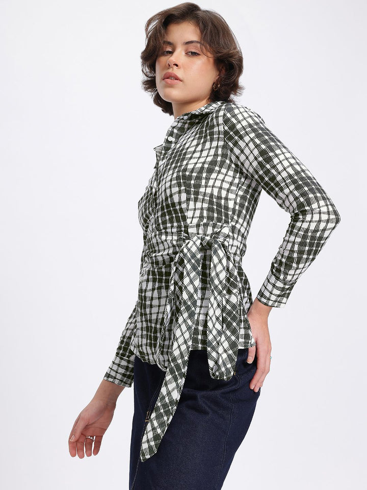 DressBerry Monochrome Magic Wrap-Style Top