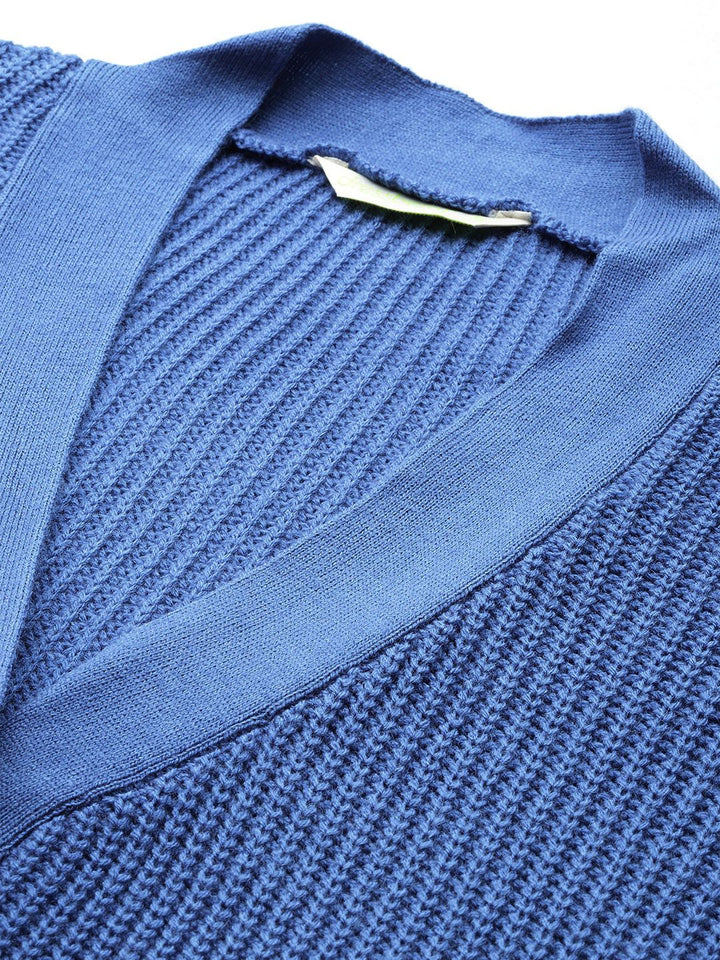 DressBerry Pure Acrylic Ribbed Cardigan