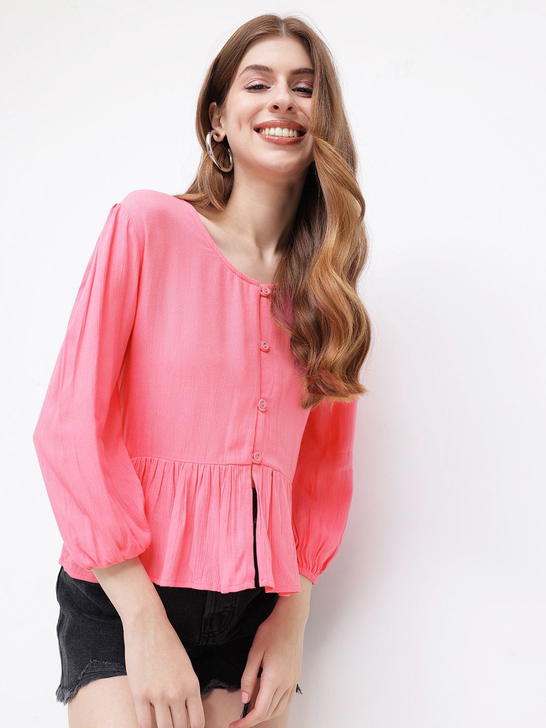 DressBerry The Flatter-Me Fit Pleated A-Line Top