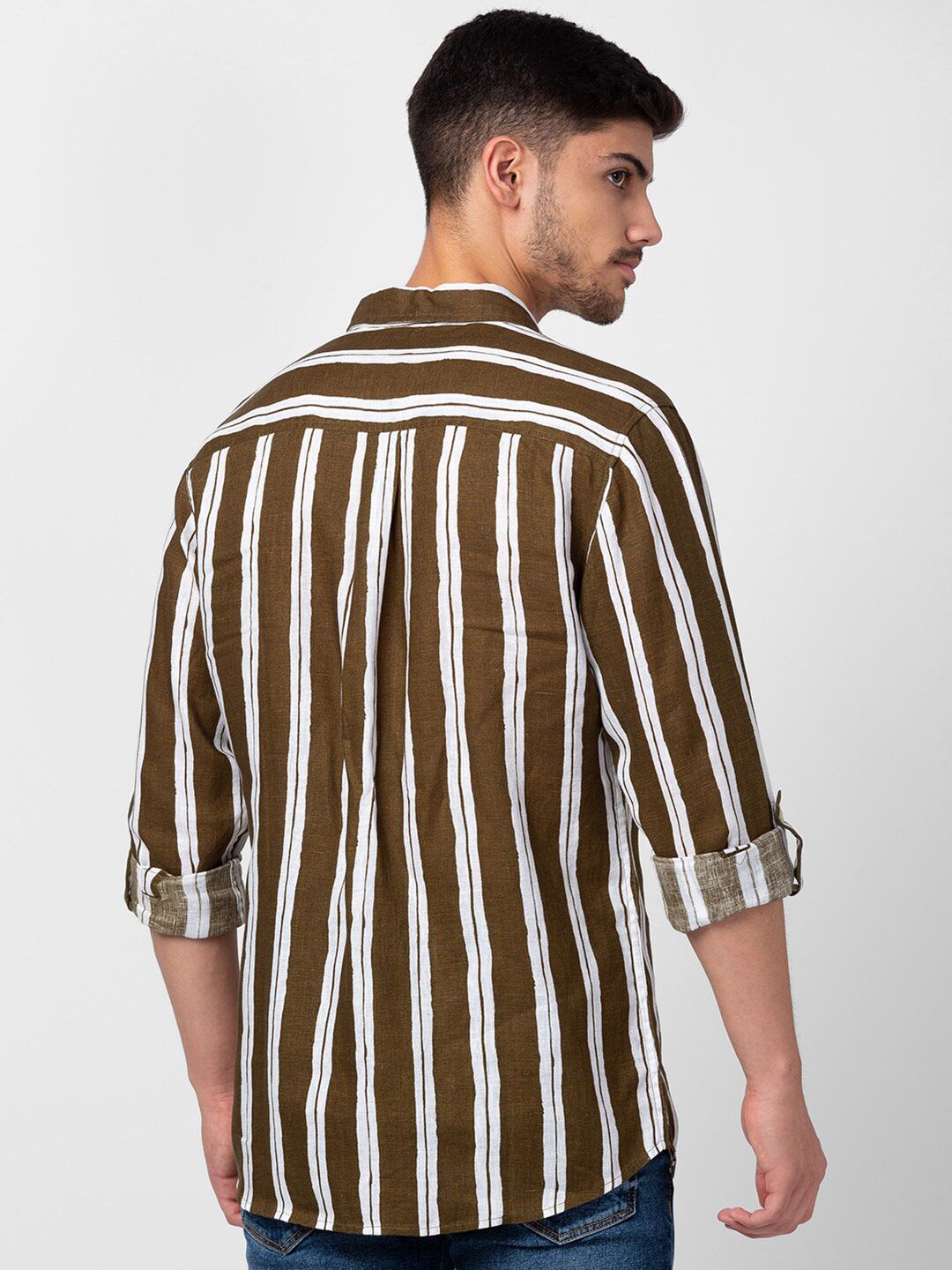 SPYKAR Men Slim Fit Striped Casual Shirt