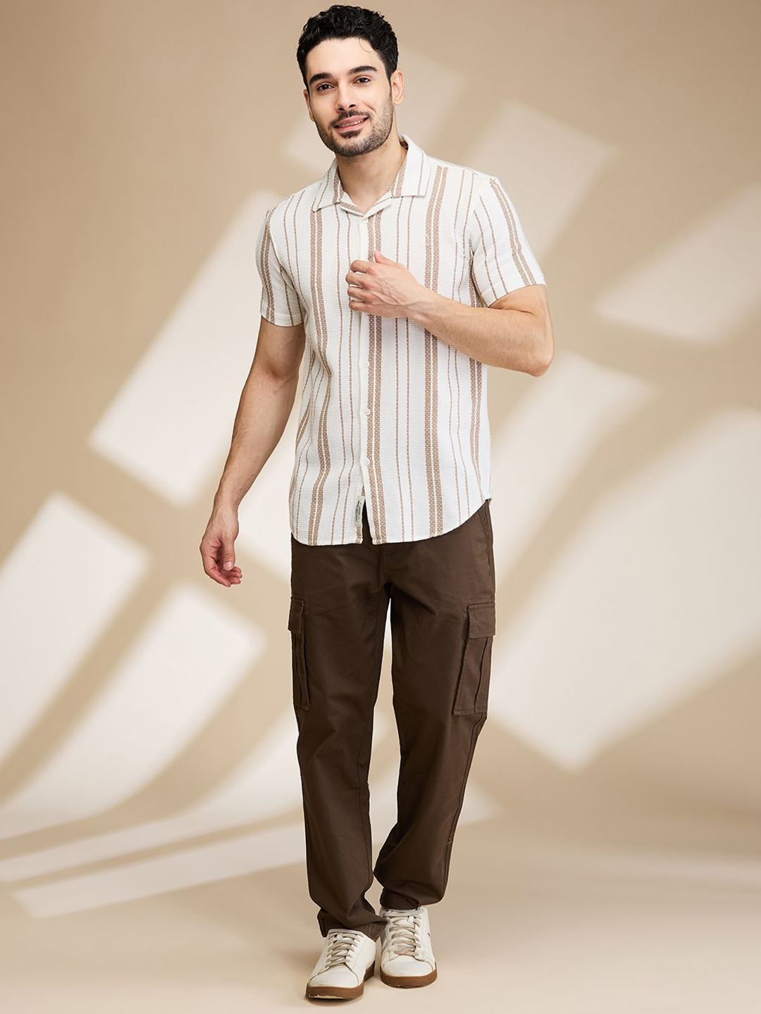 Being Human Men Slim Fit Opaque Striped Casual Shirt