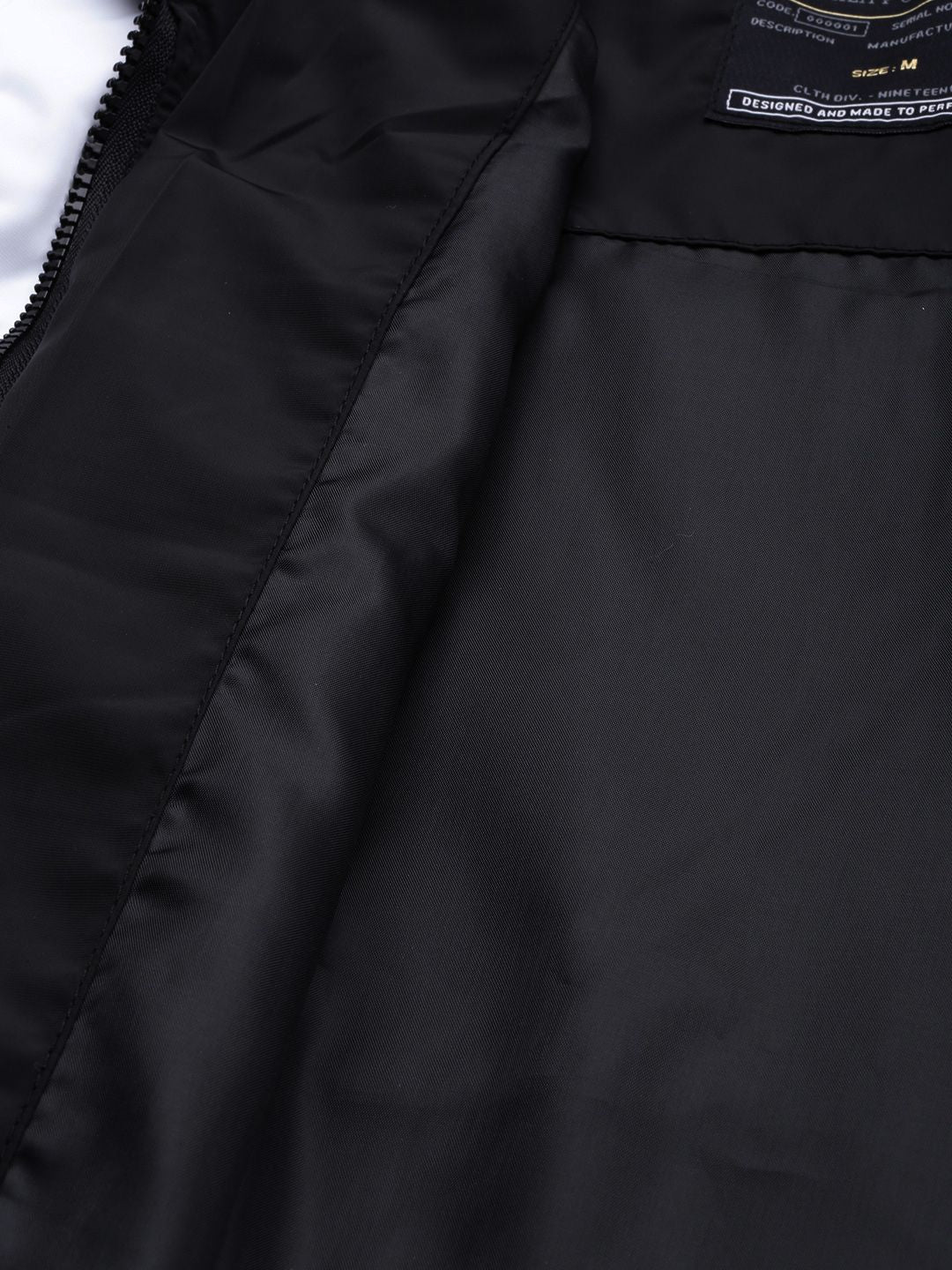 The Indian Garage Co Men Slim Fit Colourblock Zip-Front Bomber Jacket