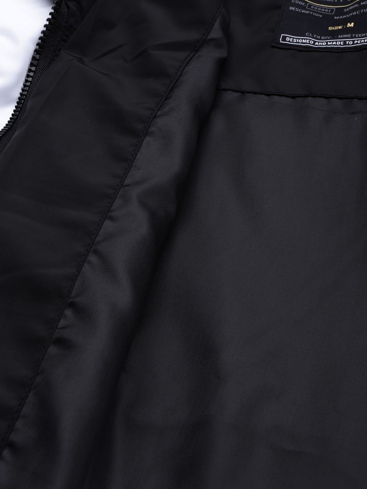 The Indian Garage Co Men Slim Fit Colourblock Zip-Front Bomber Jacket