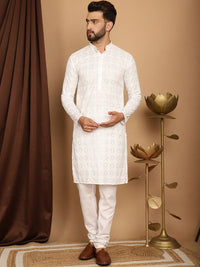 SOJANYA Kurta Kapas Tulen Bersulam Labuci dengan Churidar