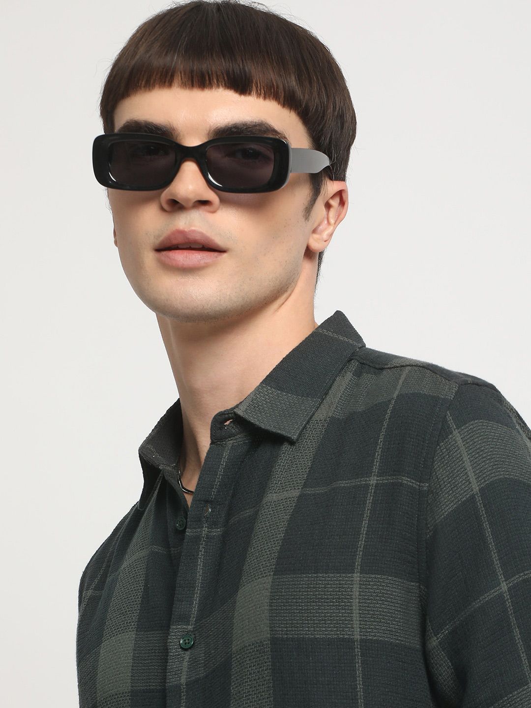 THE BEAR HOUSE Slim Fit Opaque Checked Cotton Casual Shirt