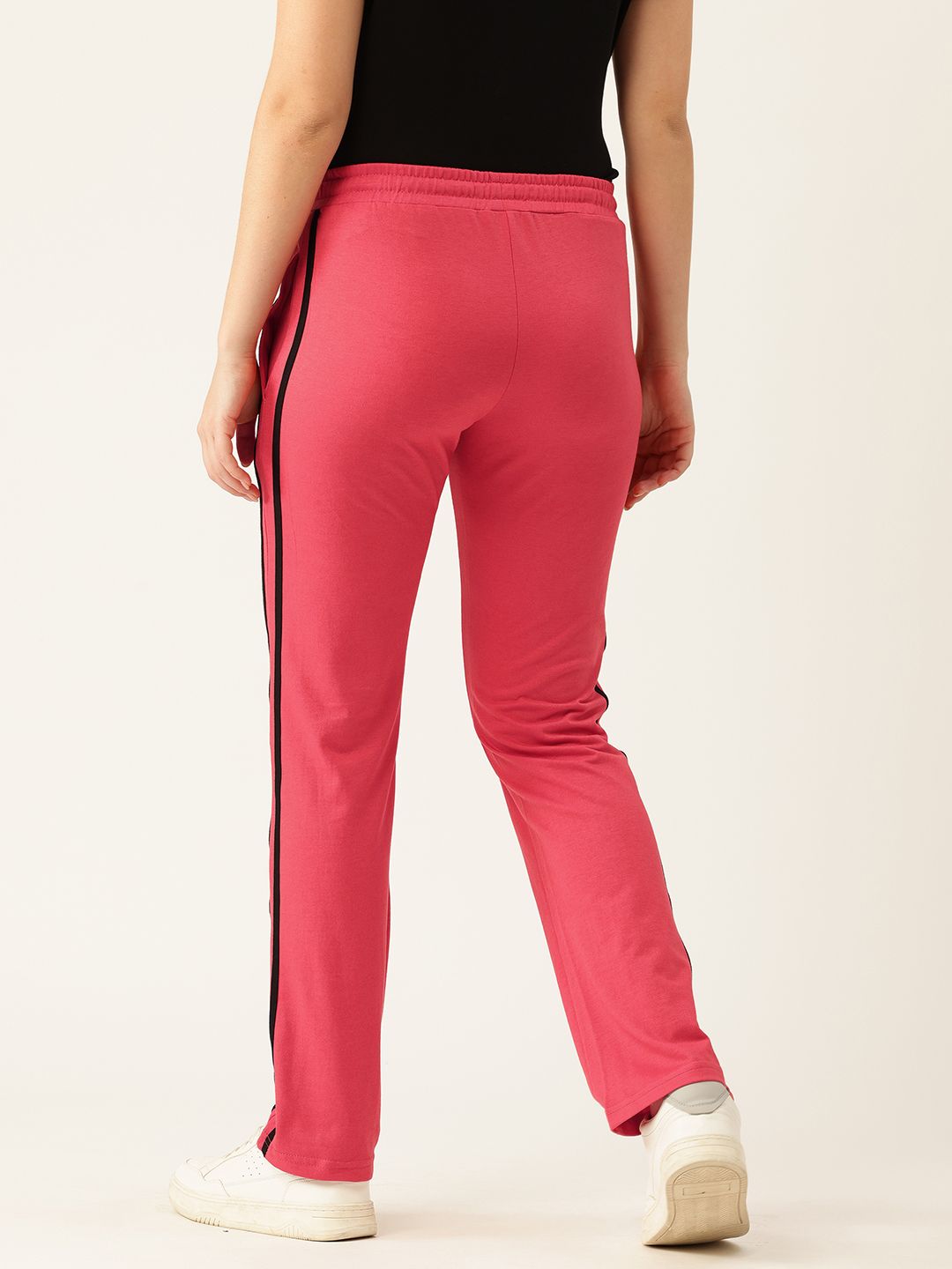 Monte Carlo Women Mid-Rise Regular Fit Track Pants with Side Stripes