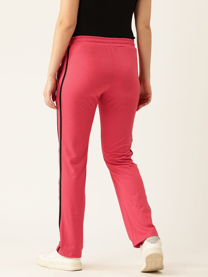 Monte Carlo Women Mid-Rise Regular Fit Track Pants with Side Stripes