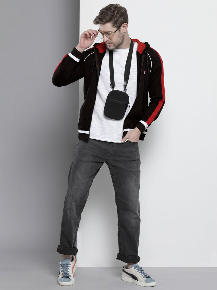 The Indian Garage Co Men Black Hooded Sweatshirt