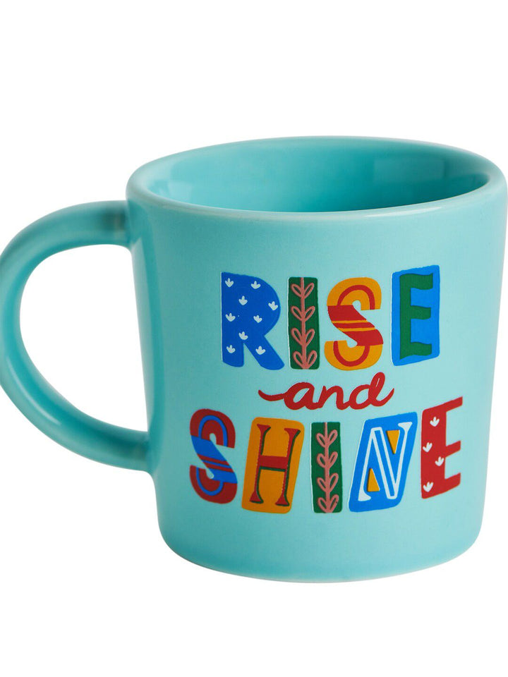 Chumbak Blue Printed Dishwasher &amp; Microwave selamat Ceramic Glossy Mug 300ml