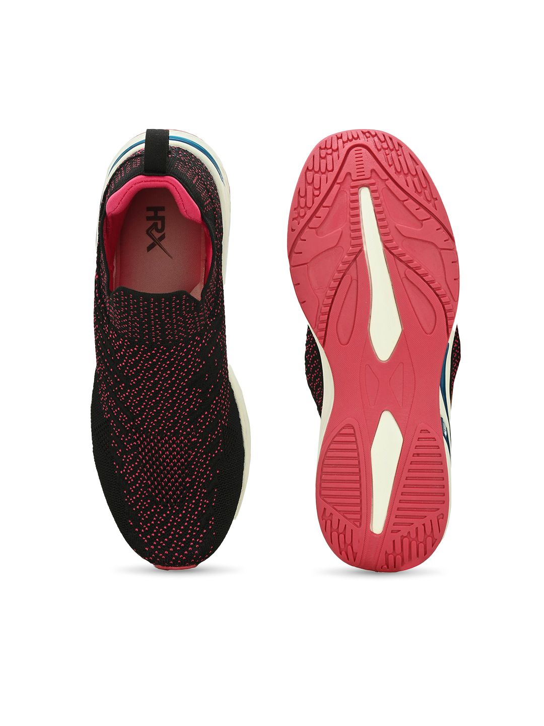 HRX by Hrithik Roshan Women Black & Fuchsia Slip-On Walking  Shoes