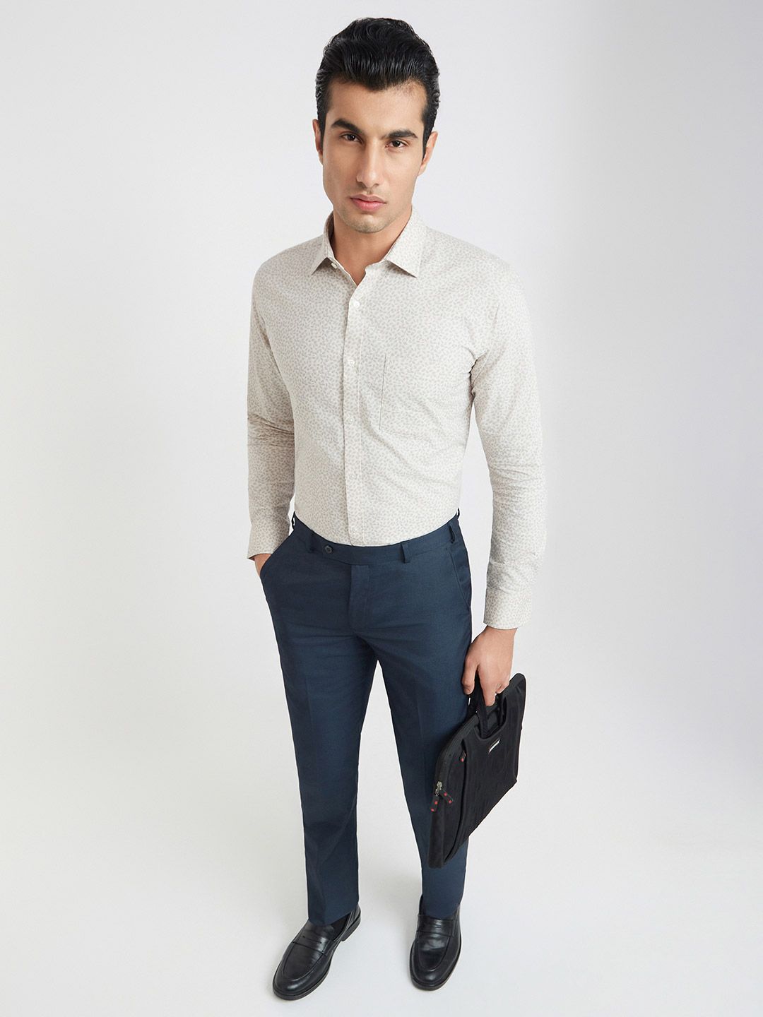 Park Avenue Men Slim Fit Printed Pure Cotton Formal Shirt