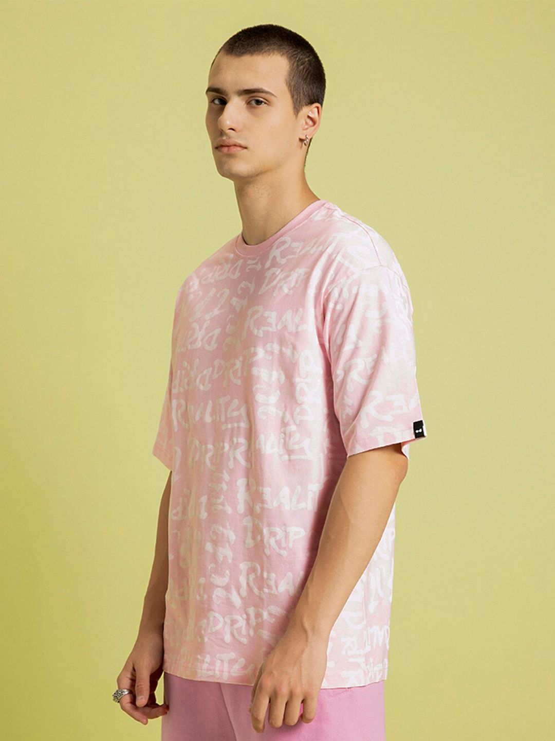Bewakoof Typography Print Oversized Pure Cotton T-shirt