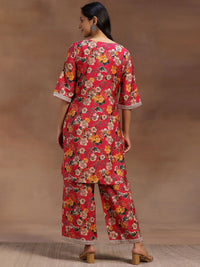 Libas Pink Floral Printed Tunic With Palazzo