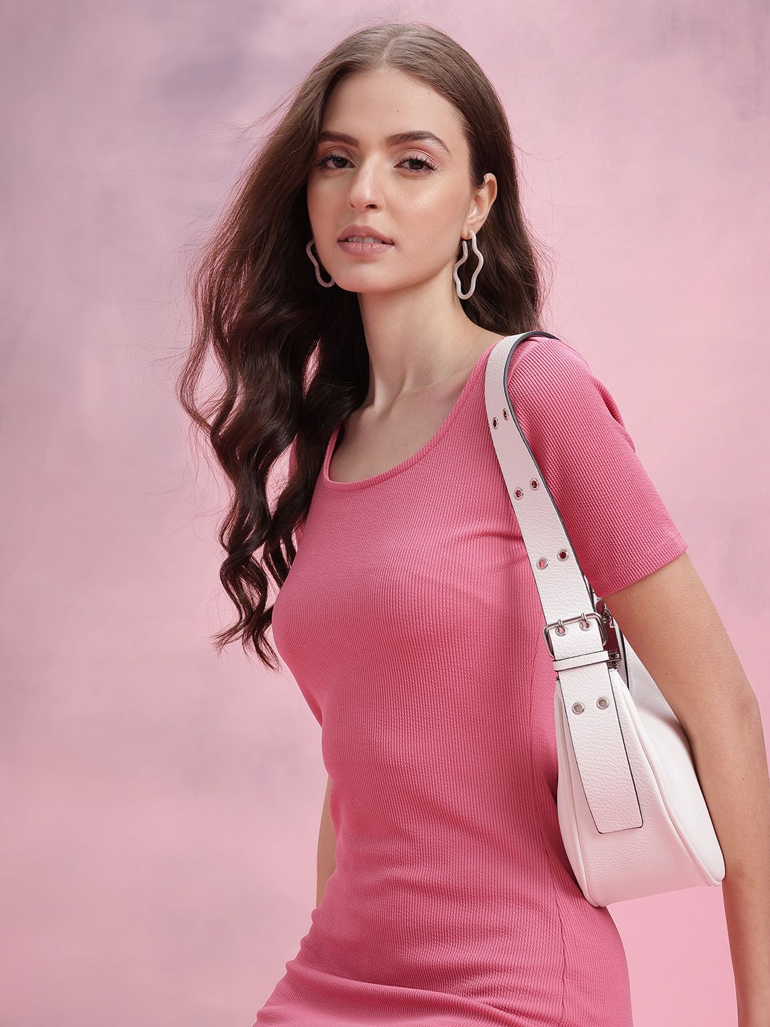 DressBerry Pastel Ribbed Bodycon Dress