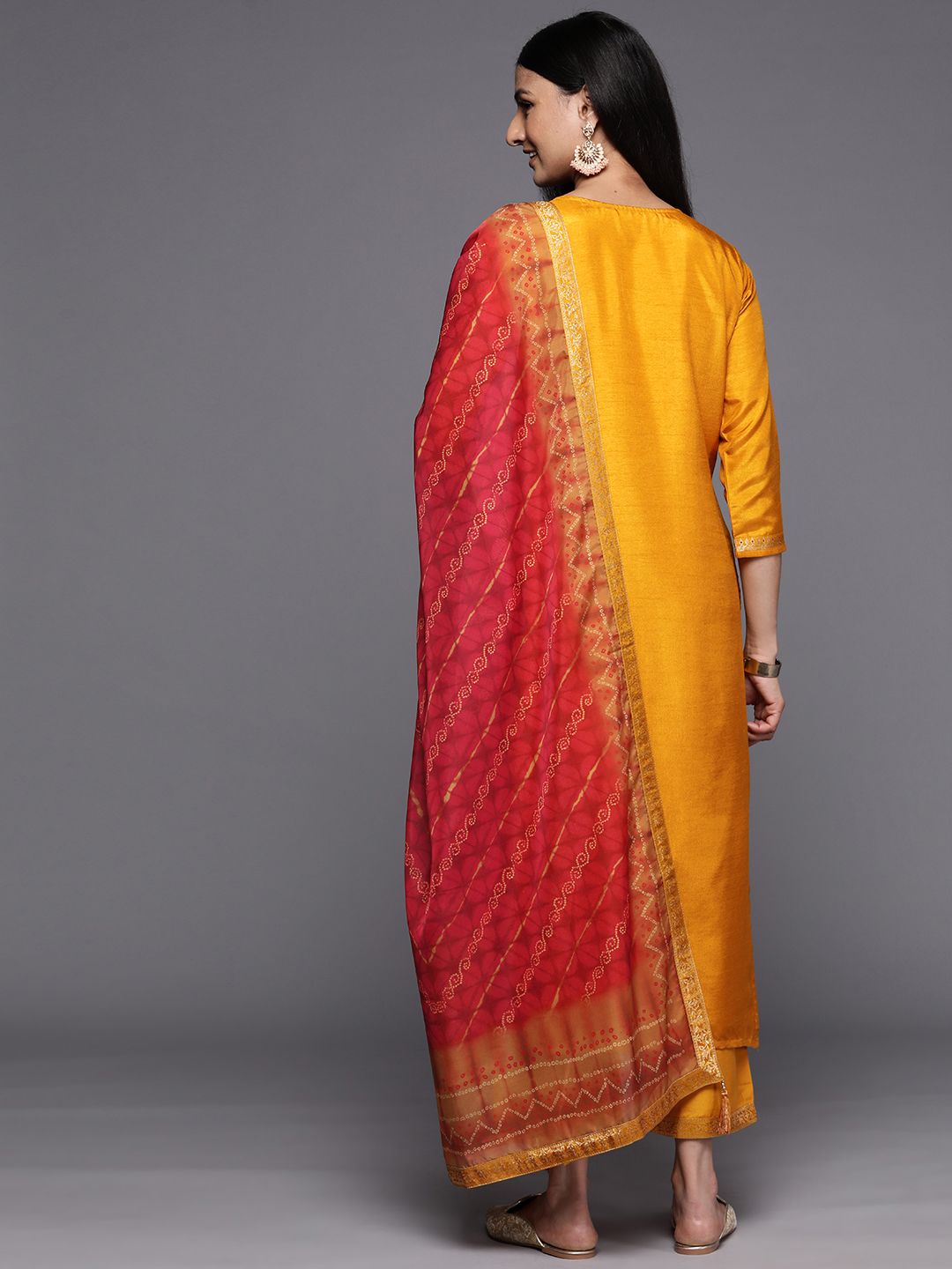 Libas Floral Embroidered Kurta with Trousers & With Dupatta