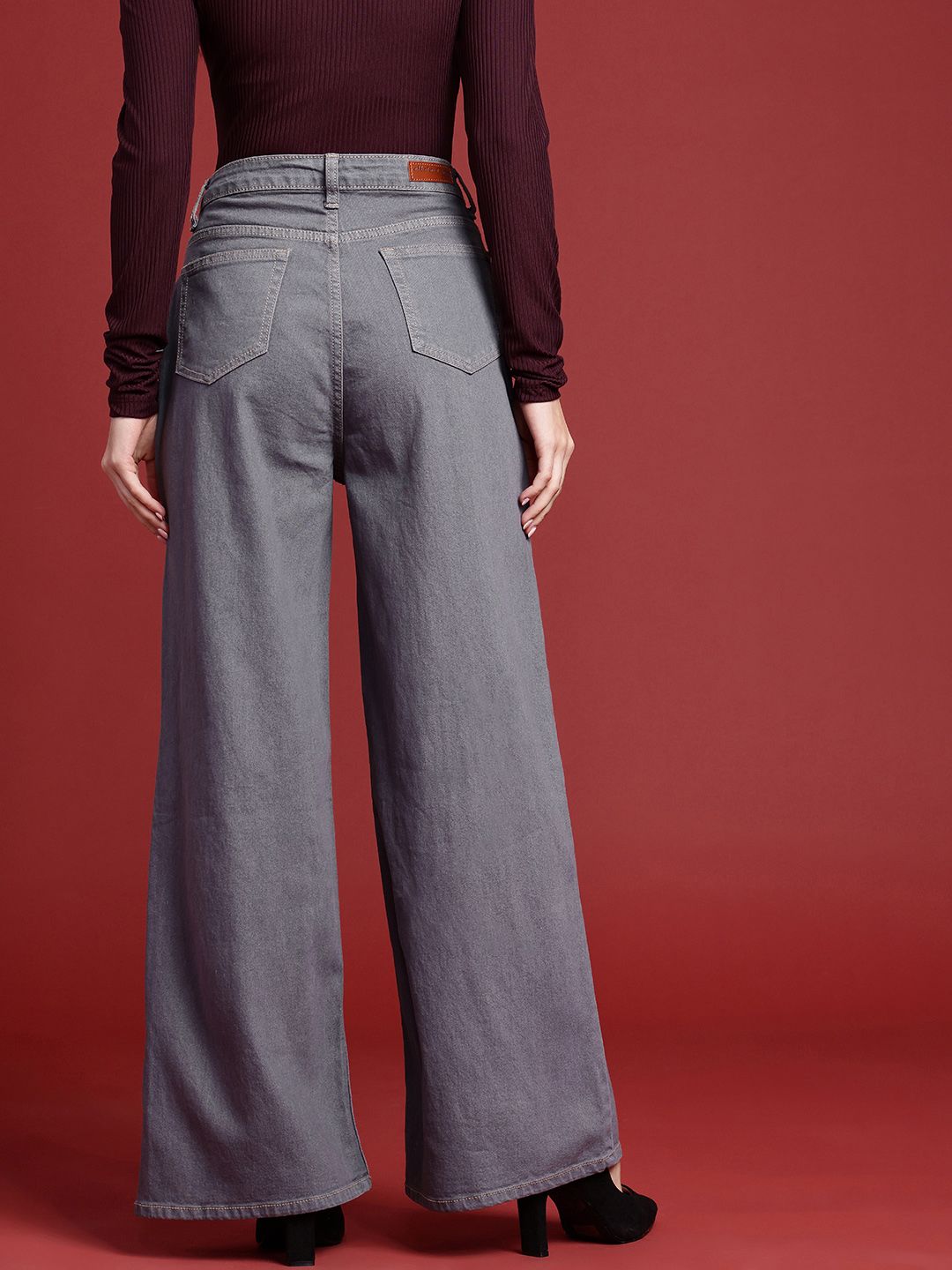 all about you Women Wide Leg High-Rise Light Fade Stretchable Jeans