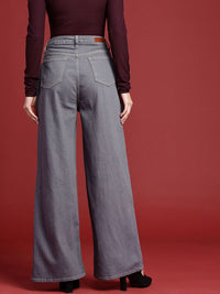 all about you Women Wide Leg High-Rise Light Fade Stretchable Jeans