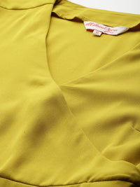 all about you Flutter Sleeves A-Line Knee Length Wrap Dress