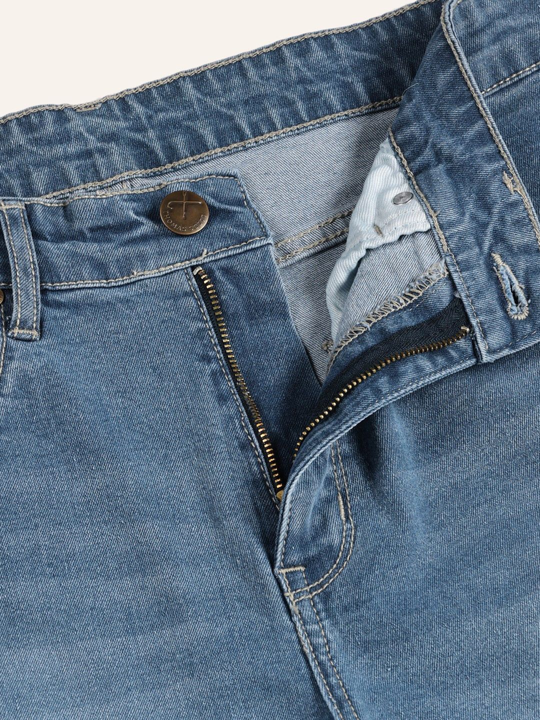Thomas Scott Men Smart Relaxed Fit Light Fade Stretchable Jeans