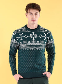 The Indian Garage Co Geometric Self Designed Acrylic Pullover