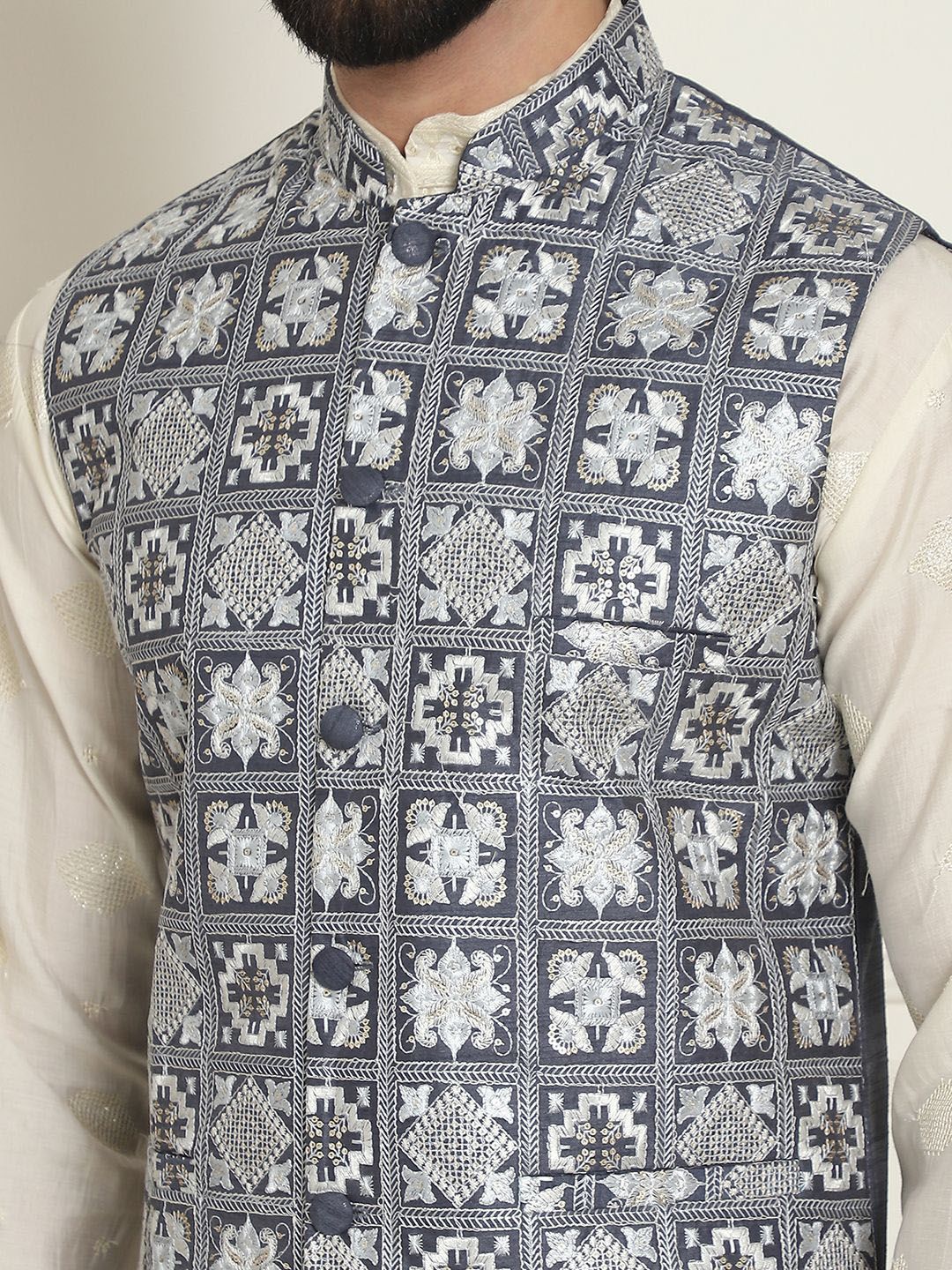 SOJANYA Jaket Nehru Sulam Lelaki