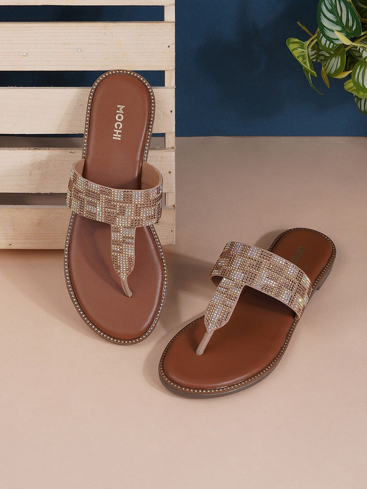 Mochi Embellished T-Strap Flats