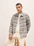 THE BEAR HOUSE Men Relaxed Fit Spread Collar Tartan Checked Cotton Casual Shirt