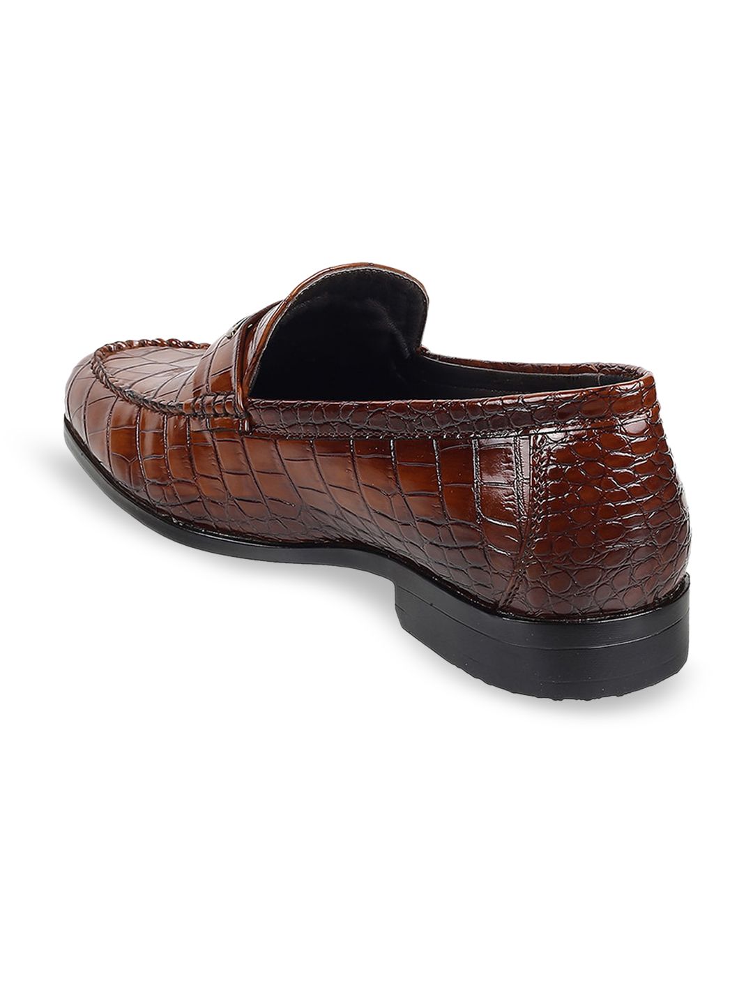 Mochi Men Textured Leather Formal Loafers