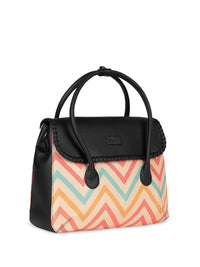 ZOUK Geometric Printed Structured Handheld Bag