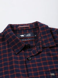 THE BEAR HOUSE Slim Fit Checked Opaque Casual Pure Cotton Shirt